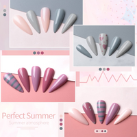 Perfect Summer Gel Nail Polish Set, 6 Nude Gray Pink Colors Gel Polish, Soak Off Nail Polish Gel, UV Gel Polish, Gift for Girls Women
