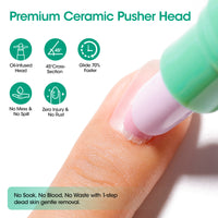 Gellen Cuticle Oil Pusher Pen, Ceramic Cuticle Remover Pen, Refillable Nail Oil Pen, Nail Care Pen for Hangnails & Dry Nails, Nourish & Strengthen Nails, Easy & Mess-Free Cuticle Pusher Manicure Tool