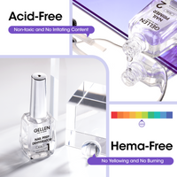 Gellen Nail Dehydrator and Primer Set, 18ML Hema-free Air Dry Nails Prep Dehydrate & Acid-free Bond Primer System Kit for Long Lasting Gel Nail Polish Acrylic Press-ons Nail Art Supplies