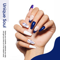 Gellen White Gel Nail Polish and Shimmer Blue Gel Polish, 10ml Sparkle Silver Nail Polish Soak Off No Wipe UV Gel for Nail Art Salon Manicure DIY, Christmas Gifts for Women