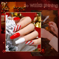 Gellen Red Gel Nail Polish, 6 Colors Red Burgundy Glitter Gel Polish Set Snow White Gold Silver Sparkle Soak Off Nail Gel Kit for Christmas Nail Art Home Diy Manicure