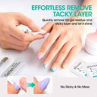 Gellen Nail Cleanser Pads, 200Pcs Individually Wrapped Alcohol Prep Pads Nail Shine Wipes with 76% Isopropyl, Acetone Free Natural Nail Cleaning Alcohol Wipe for Press-On Gel Polish Nail Art Supplies