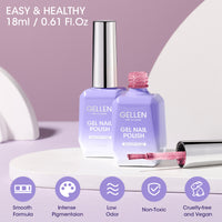 Gellen Glitter Gel Nail Polish, 18ml Pale Pink Gel Polish No Wipe Soak Off Long Lasting Glossy UV Gel for Salon Manicure Nail Art, Christmas Gifts for Women Girls
