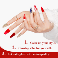 Candy Lover Gel Nail Polish Set, 6 Colors Gel Polish, Red White Blue Gloden Sparkle Glitter Gel Nail Colors, UV Nail Polish