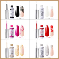 Gellen Gel Liner Nail Polish, 6 Colors Black White Red Nail Art Gel Nail Polish Set, Gel Polish Soak Off UV Cure Gel Built Thin Nail Brush Christmas Gifts for Women