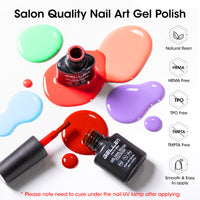 Gellen 24Pcs Gel Nail Polish Set, 20Colors Classic Vibrant Gel Polish with Base Coat & Glossy Matte Cateye Top Coat, HEMA TMPTA TPO 3-Free Red Pink Green White UV Cured Soak off Nail Kit for Women