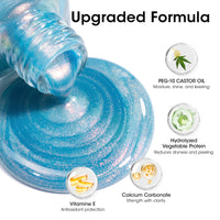 Gellen Nail Polish, Quick Dry 3 Colors Glitter Green Dark Green Blue Nail Polish Set Xmas Halloween Nail Lacquer Set, Gift for Women Home Nail Art, No UV Light Needed, 0.33 Fl.oz