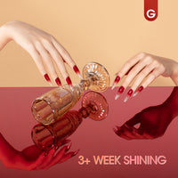 Gellen Gel Polish - 6 Colors Glassy Gel Sheer Red Grey Leaf Yellow Amber Brown Burgundy Gel Polish Set Soak Off UV Cure DIY Nail Art Gifts for Christmas
