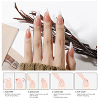 Gellen Nude Jelly Gel Nail Polish Set, 6 Colors White Nude Semi Sheer Gel Polish, No Wipe Soak Off UV Gel for DIY Nail Art Salon French Manicure, 10ml/0.33oz