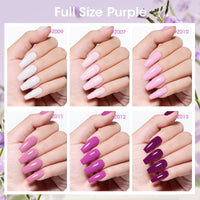 Gellen Nail Polish, Quick Air Dry 6 Colors Nail Lacquer Set Lavender Purple Trendy Nail Polish Kit for Nail Manicure DIY Art Home, No UV Light Needed, 0.33 oz Each Bottle