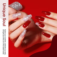 Gellen Red Gel Nail Polish and Sliver Glitter Gel Polish, 10ml Sparkle Silver Nail Polish Soak Off No Wipe UV Gel for Nail Art Salon Manicure DIY, Christmas Gifts for Women