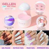 Gellen Gel Nail Kit, Nail Tips and Glue Gel Kit with Base & Top Coat & 5 In 1 Nail Glue Gel, 240Pcs Clear Coffin Fake Nails Tips and UV Nail Lamp, Fast False Nails Extension Manicure Set