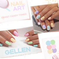 Gellen Gel Nail Polish Starter Kit, Gel Polish 6 Colors Sweet Candy with UV Light, Soak Off Nail Gel Polish Set with Base Top Coat Manicure Tools, Nail Art Gift for Girls