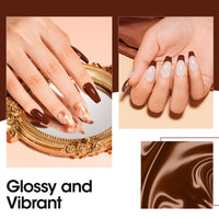 Gellen Gel Nail Polish, 18ml Brown Chocolate Nail Polish Soak Off UV LED Nail Gel Polish Nail Art Manicure Salon at Home DIY Gel, Christmas Gifts for Women Girls
