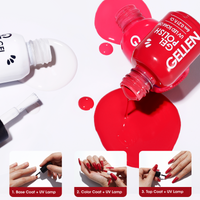 Gellen Gel Nail Polish Kit, Glossy White Pink Red Gel Polish, Soak off Gel Nail Kit for DIY Home Gel Manicure Set, 6 Colors Nail Polish Kit for Nail Art