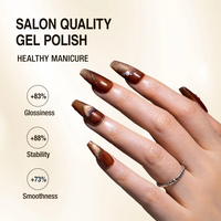 Cat Eye Gel Nail Polish Kit, Candy Lover 6 Brown Grey Yellow Holographic Glitter Fall Gel Nail Polish Colors with 2 Magnets, Magnetic Gel Nail Kit