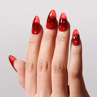 Gellen Jelly Gel Nail Polish, 18ML Sheer Hot Red Gel Polish UV Light Soak off Translucent Nail Polish Salon Manicure DIY Nail Art, Christmas Gifts for Women Girls