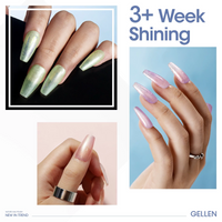 Gellen Pearl Gel Nail Polish Kit - Makaron Shimmer Gel Polish 6 Colors, Soak off Nail Gel Manicure Set 10ml