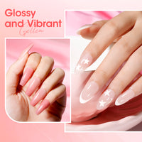 Gellen Jelly Gel Nail Polish, 6 Colors Sheer Milky White Pink Nude Gel Polish Set Translucent Neutral Soak off Nail Gel Kit for Women Nail Art Home Diy Manicure