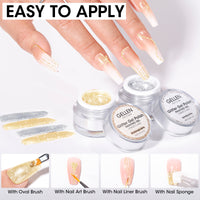 Gellen Glitter Gold&Sliver Gel Polish, Metal Platinum Reflective Painting Gel for Nails Drawing French-tip Floral Painted Liner Soak off UV/LED Cured for Salon DIY Nail Art