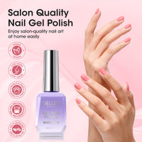 Gellen Gel Nail Polish, 18ml Coral Pink Jelly Nail Polish Soak off UV LED Nail Gel Polish Nail Art Manicure Salon at Home DIY Gel, Valentine Gifts for Women Girls
