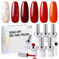 Candy Lover Gel Nail Polish, Red Glitter Nail Polish Gel, UV Gel Polish Set