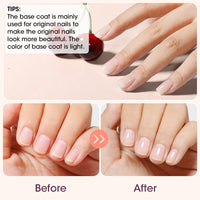 Gellen Milky White Base Coat for Regular Nail Polish with Organic Calcium, Quick Air Dry Long Lasting No Wipe Glossy Nail Base Coat for Manicure Salon, Chip Resistant, No UV Light Needed, 15ml