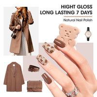 Gellen Nail Polish, Quick Air Dry 6 Colors Nail Lacquer Set Warm Chocolate Brown Nail Polish Set for Nail Manicure DIY Art Home, No UV Light Needed, 0.33 Fl.oz