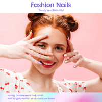 Gellen Nail Polish, Quick Air Dry 6 Colors Nail Lacquer Set Classic Macaron Trendy Nail Polish Kit for Nail Manicure DIY Art Home, No UV Light Needed, 0.33 oz Each Bottle