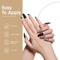 Gellen Gel Liner Nail Polish, 6 Colors Black White Red Nail Art Gel Nail Polish Set, Gel Polish Soak Off UV Cure Gel Built Thin Nail Brush Christmas Gifts for Women