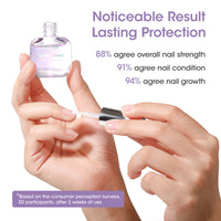 Gellen 15ml Nail Strengthener, Air Dry Clear Finish Nail Growth Strengthener for Thin Weak and Damaged Nails Repair Solution with Protein Keratin Calcium Nourish Nail Care Treatment, Lavender Scented