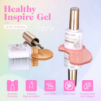 Gellen Jelly Gel Nail Polish Kit, 6 Transparent Colors Candy Macaron Nail Polish Set, Soak Off Gel Nail Polish Kit, Bright Rainbow Gel Polish for Home DIY