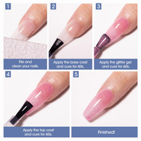 Gellen Pearl Gel Nail Polish Kit - Makaron Shimmer Gel Polish 6 Colors, Soak off Nail Gel Manicure Set 10ml