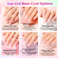 Gellen 71Pcs Gel Nail Polish Kit with 54W UV Light, 32Colors Rainbow Glow All Seasons Hema-Free Gel Polish Set with 5pcs Functional Gel Top Base Coat, Nail Art Salon Manicure for Women