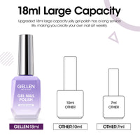 Gellen Gel Nail Polish, 18ml Purple Nail Polish Soak Off UV LED Nail Gel Polish Nail Art Manicure Salon at Home DIY Gel, Christmas Gifts for Women Girls