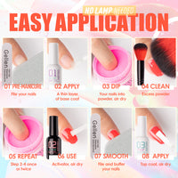Gellen Dip Powder Nail Kit, 24 Colors Nude Pink Purple Blue Glitter Dip Nail Powder Kit, Nail Art All Season Series Dip Powder Set DIY Salon Home Gift for Women