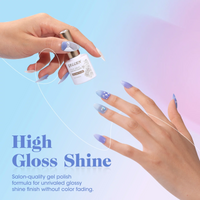 Gellen Jelly Gel Nail Polish Kit, Dreamy 6 Transparent Colors Blue Purple Gel Polish Set, Spring Summer Soak Off LED Gel Manicure DIY Nail