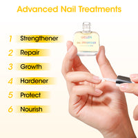 Gellen 15ml Nail Strengthener, Air Dry Clear Finish Nail Growth Strengthener for Thin Weak and Damaged Nails Repair Solution with Protein Keratin Calcium Nourish Nail Care Treatment, Ginger Scented