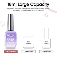 Gellen Gel Nail Polish, 18ml Gray Purple Nail Polish Soak Off UV LED Nail Gel Polish Nail Art Manicure Salon at Home DIY Gel, Christmas Gifts for Women Girls