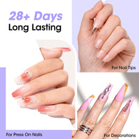 Gellen Lamp-Free Semi Solid Nail Glue for Press on Nails, Soak off Gel Nail Glue Remover for False Acrylic Nails, Super Strong Gel Glue Quick Removal Kit