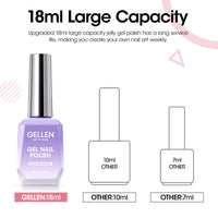 Gellen Jelly Gel Nail Polish, 18ML Sheer Dark Pink Gel Polish UV Light Soak off Translucent Nail Polish Salon Manicure DIY Nail Art, Christmas Gifts for Women Girls