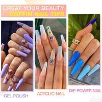 Gellen Gel Nail Kit, Nail Tips and Glue Gel Kit with Base & Top Coat & 5 In 1 Nail Glue Gel, 240Pcs Clear Coffin Fake Nails Tips and UV Nail Lamp, Fast False Nails Extension Manicure Set