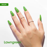 Gellen Grass Green Gel Nail Polish and Semi Sheer Shimmer Green Gel Polish, 10ml Sparkle Silver Nail Polish Soak Off No Wipe UV Gel for Nail Art Salon Manicure DIY, Christmas Gifts for Women