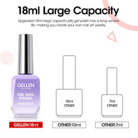 Gellen Jelly Gel Nail Polish, 18ML Sheer Hot Red Gel Polish UV Light Soak off Translucent Nail Polish Salon Manicure DIY Nail Art, Christmas Gifts for Women Girls