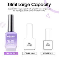 Gellen Jelly Gel Nail Polish, 18ML Sheer Bright Purple Gel Polish UV Light Soak off Translucent Nail Polish Salon Manicure DIY Nail Art, Christmas Gifts for Women Girls