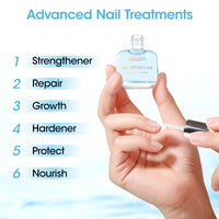Gellen 15ml Nail Strengthener, Air Dry Clear Finish Nail Growth Strengthener for Thin Weak and Damaged Nails Repair Solution with Protein Keratin Calcium Nourish Nail Care Treatment, Ocean Scented