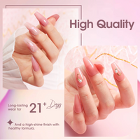 Gellen Jelly Gel Nail Polish Kit, 6 Transparent Nude Pink Colors Set, Soak off UV DIY Manicure Kit for Women