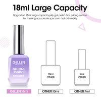 Gellen Jelly Gel Nail Polish, 18ML Sheer Dark Purple Gel Polish UV Light Soak off Translucent Nail Polish Salon Manicure DIY Nail Art, Christmas Gifts for Women Girls