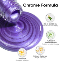 Gellen Nail Polish, Quick Dry 3 Colors Metallic Purple Blue & Base Top Strengthener 3-in-1 Nail Polish Set Xmas Halloween Nail Lacquer Set, Gift for Women Home Nail Art, No UV Light Needed, 0.33 Fl.oz