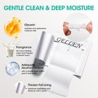 Gellen Nail Cleanser Pads, 200Pcs Individually Wrapped Alcohol Prep Pads Nail Shine Wipes with 76% Isopropyl, Acetone Free Natural Nail Cleaning Alcohol Wipe for Press-On Gel Polish Nail Art Supplies